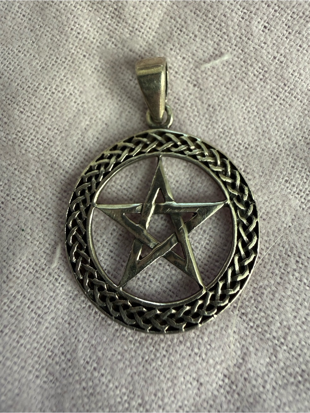 Sterling Silver Pentagram Celtic Border Pendant from Witch’s Estate Sale